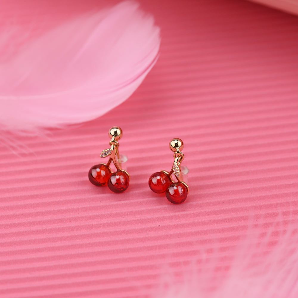 Cherry Stud Earrings or Necklace
