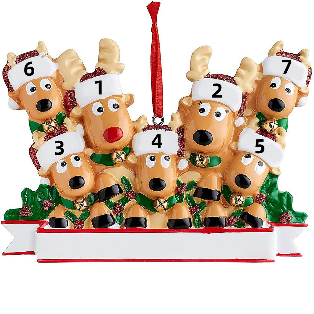Christmas Ornament-Custom Cartoon Reindeer Family
