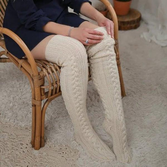 Long Thigh High Socks Smart Wool Thermal Stockings
