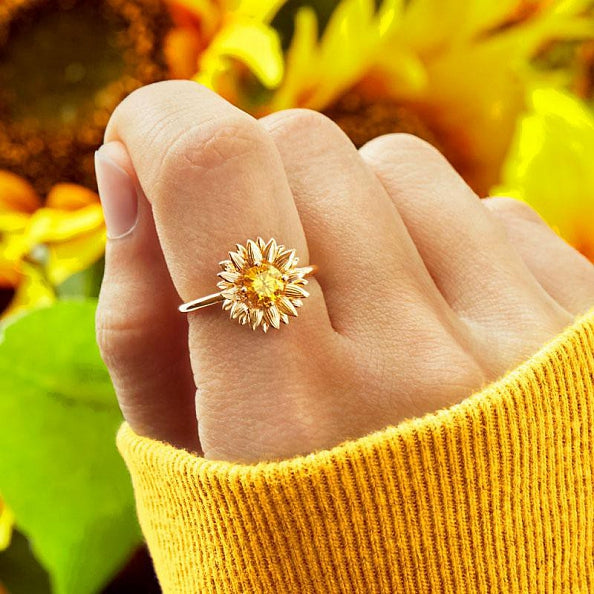 You Are My Sunshine Sunflower Ring