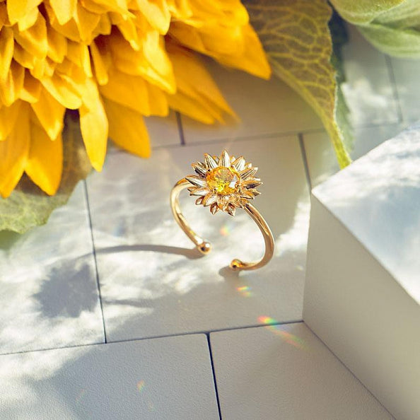 You Are My Sunshine Sunflower Ring