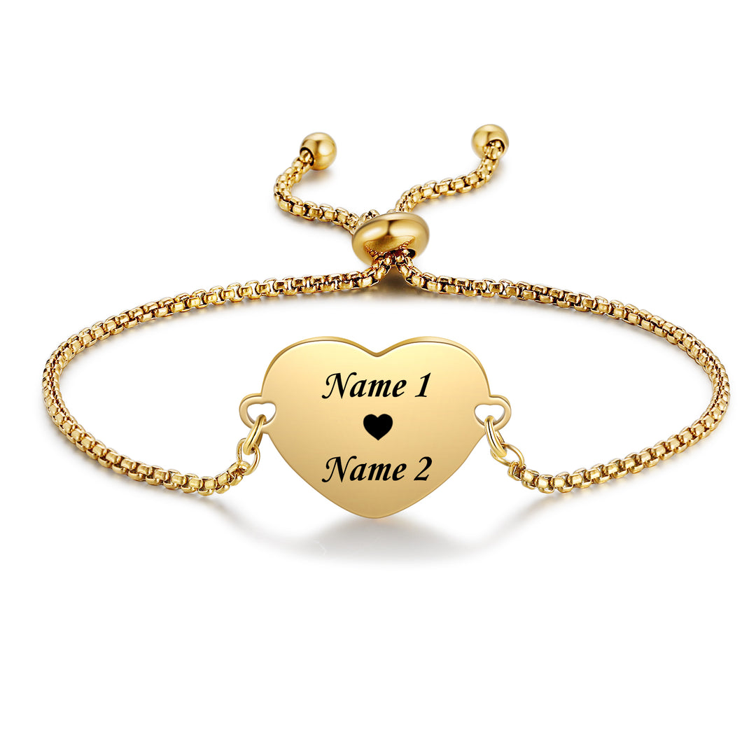 Personalized Photo Bracelets Custom Names Couple Bracelets
