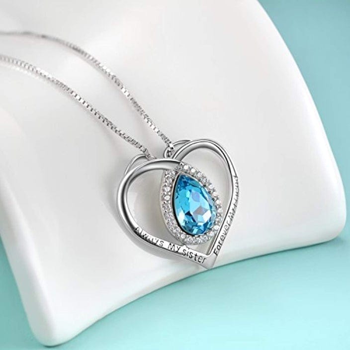 Always My Sister Forever My Friend Love Heart Pendant Necklace Necklace MelodyNecklace