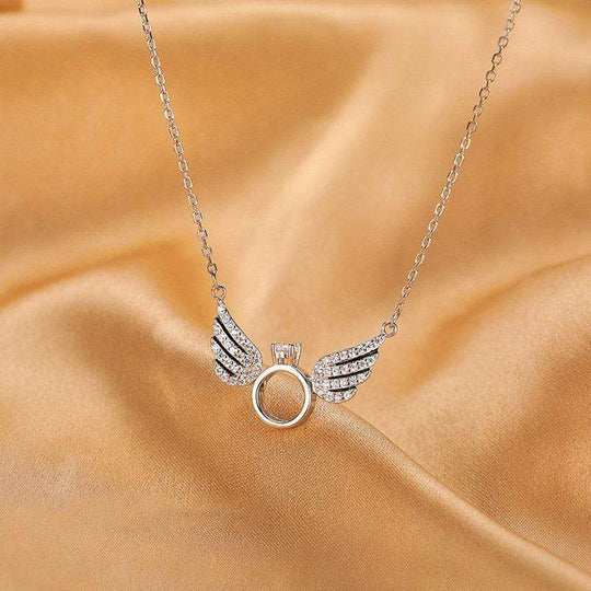 Angel Wing Necklace Christmas Gift for Her Gold / Titanium steel Quillingx