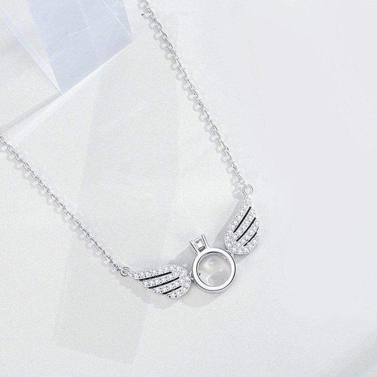 Angel Wing Necklace Christmas Gift for Her Silver / Titanium steel Quillingx