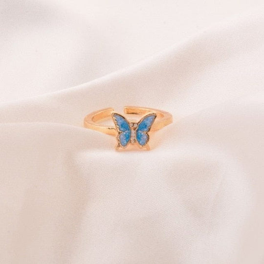Anxiety Fidget Ring Blue Butterfly Lovinglocked