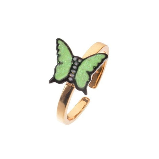 Anxiety Fidget Ring Green Butterfly Lovinglocked
