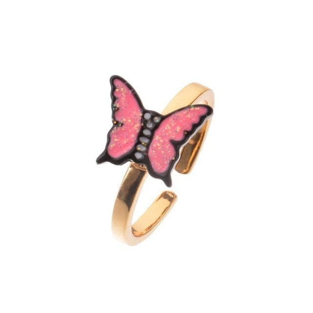Anxiety Fidget Ring Pink Butterfly Lovinglocked