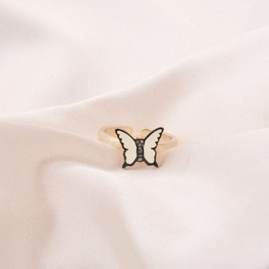 Anxiety Fidget Ring White Butterfly Lovinglocked