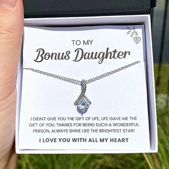 To My Bonus Daughter | Shine Like The Brightest Star Alluring Beauty Necklace Gift Set