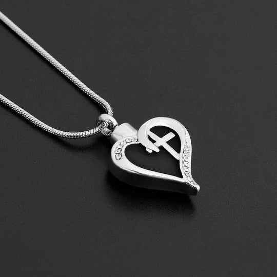 Baptism Gift Heart-shaped cross fashion pendant necklace Necklace MelodyNecklace