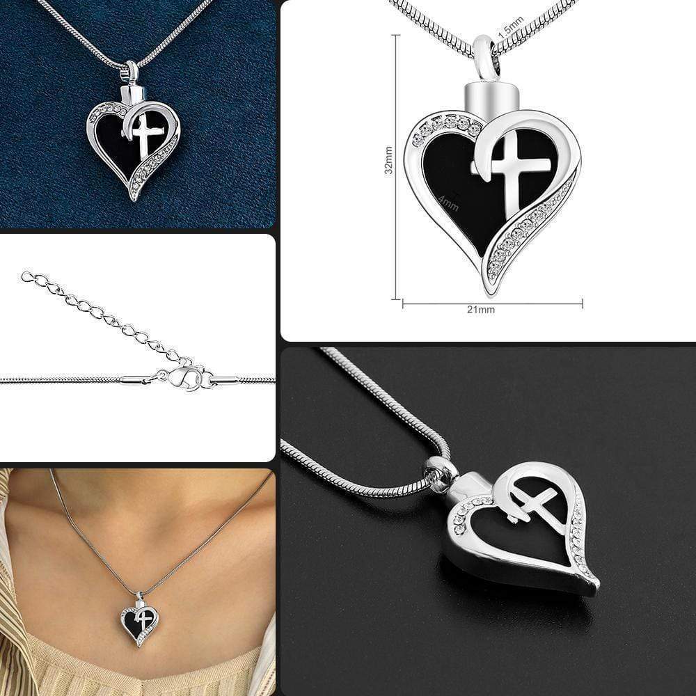 Baptism Gift Heart-shaped cross fashion pendant necklace Necklace MelodyNecklace