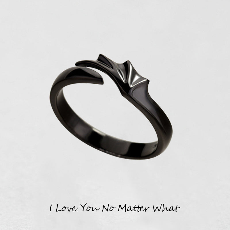 Angle and Evil Couple Ring-Adjustable size