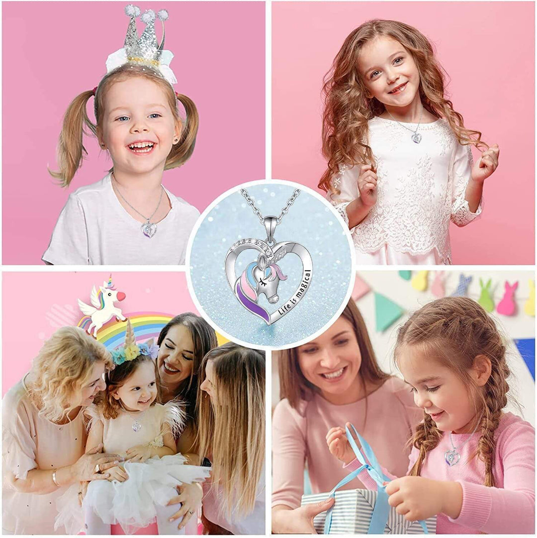 Birthday Gift for little girl Personalized Rainbow Unicorn Necklace Necklace for girl MelodyNecklace