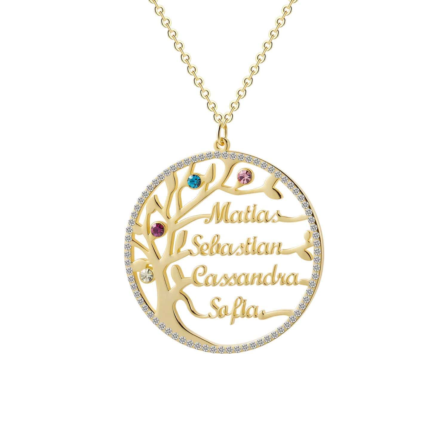 Birthstone Family Tree Necklace Sparkling Necklace MelodyNecklace