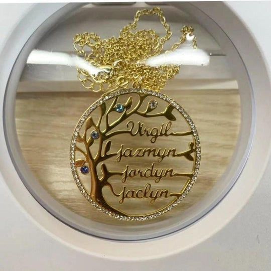 Birthstone Family Tree Necklace Sparkling Necklace MelodyNecklace