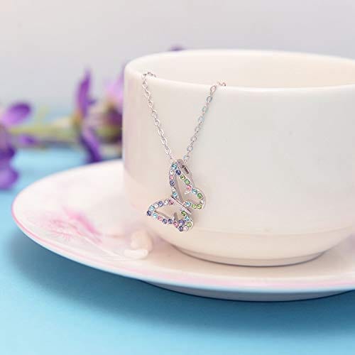 Butterfly Necklace Multi-color Crystal Charm Pendant Necklace for Girls and Women Back to results Visit the Kiokioa Store