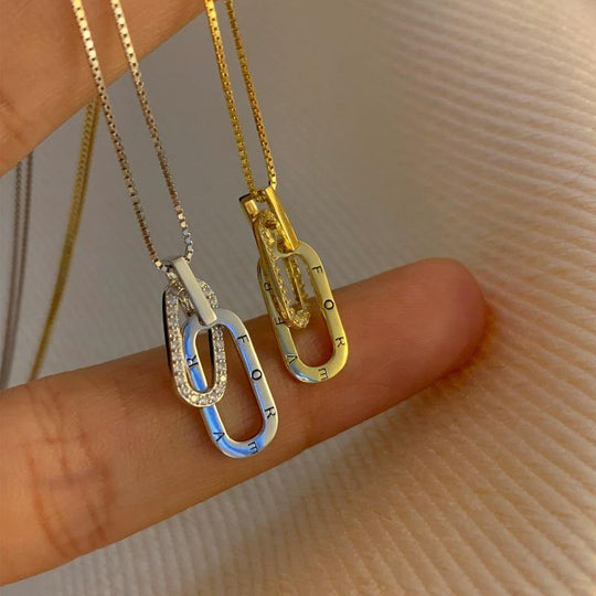 Mother & Daughter Forever Linked Together Necklace in Gold