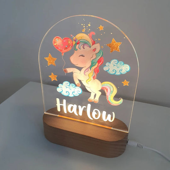 for Granddaughter Personalized Rainbow Unicorn Night Light Custom Name LED Lamp