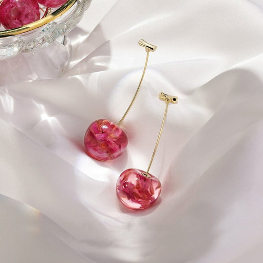 Celia Pink Cherry Earrings - Beautiful Earth Boutique
