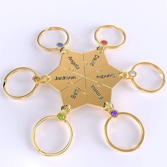 Christmas Family Gifts-Snowflake puzzle necklace or keychain Keychain / 18k Gold Plated Mangacas