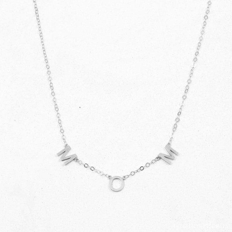 Christmas Gift A to Z Initial Choker Necklace Personalized Letter Name Necklace Silver Necklace MelodyNecklace