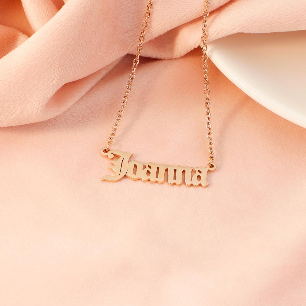 Christmas Gift Classic Font Nameplate Necklace Necklace MelodyNecklace