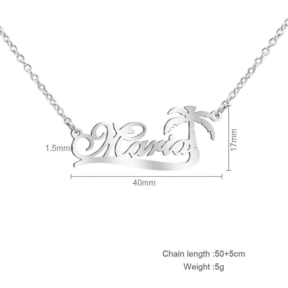 Christmas Gift Coconut Tree Necklace Personalized Name Necklace Necklace MelodyNecklace