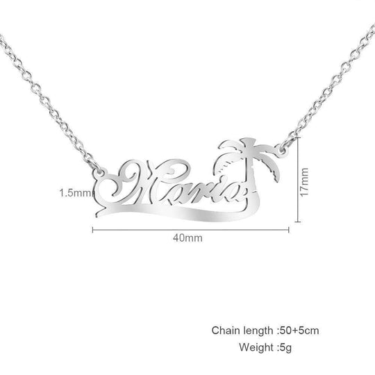 Christmas Gift Coconut Tree Necklace Personalized Name Necklace Necklace MelodyNecklace
