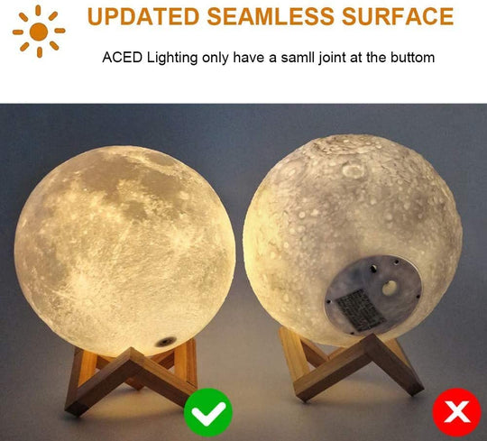 Christmas Gift Custom Moon Lamp with Your Own Picture-3D Printed Customized Moon Light with Wood Stand Other Accessories MelodyNecklace