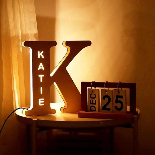 Christmas Gift Custom Wooden Engraved Name Wall Light Other Accessories MelodyNecklace