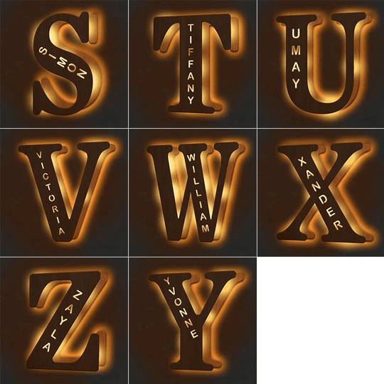 Christmas Gift Custom Wooden Engraved Name Wall Light Other Accessories MelodyNecklace