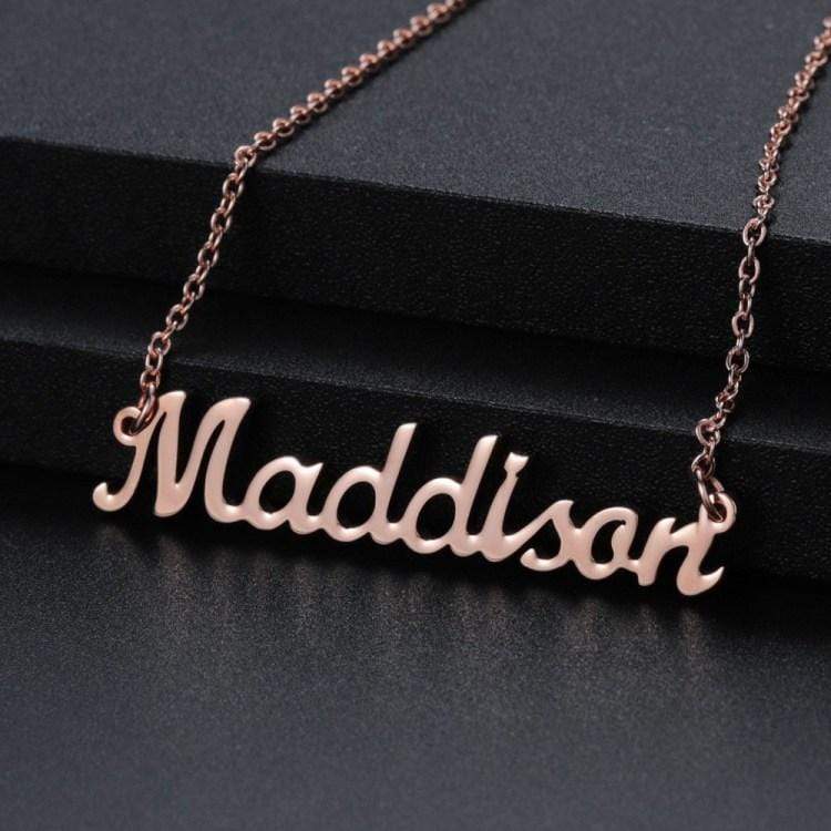 Christmas Gift Customized Script Name Necklace Rose Gold Necklace MelodyNecklace