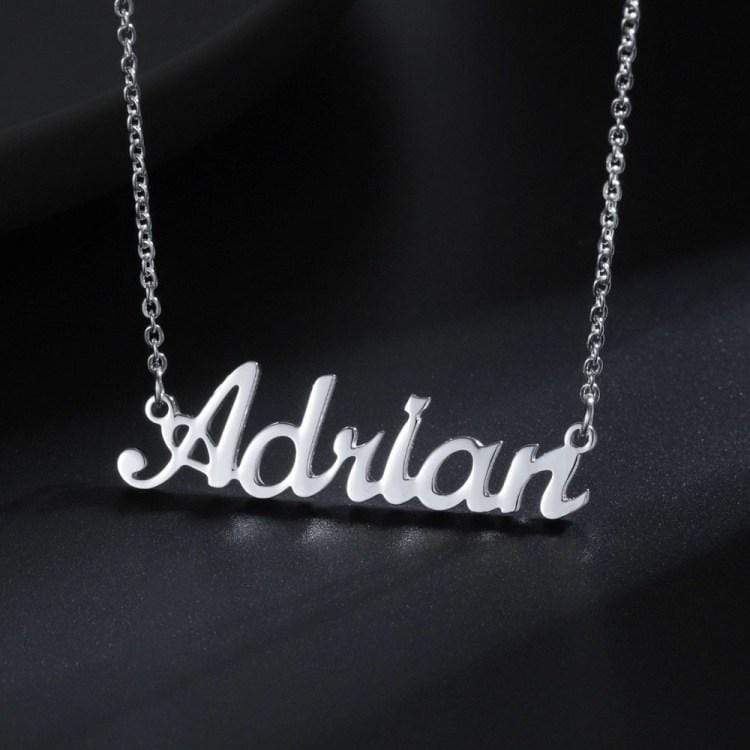 Christmas Gift Customized Script Name Necklace Silver Necklace MelodyNecklace