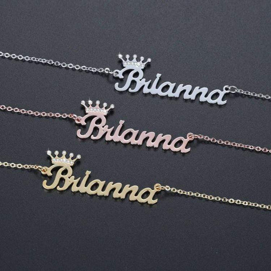 Christmas Gift Cute Crown Name Necklace Sparkling Necklace MelodyNecklace