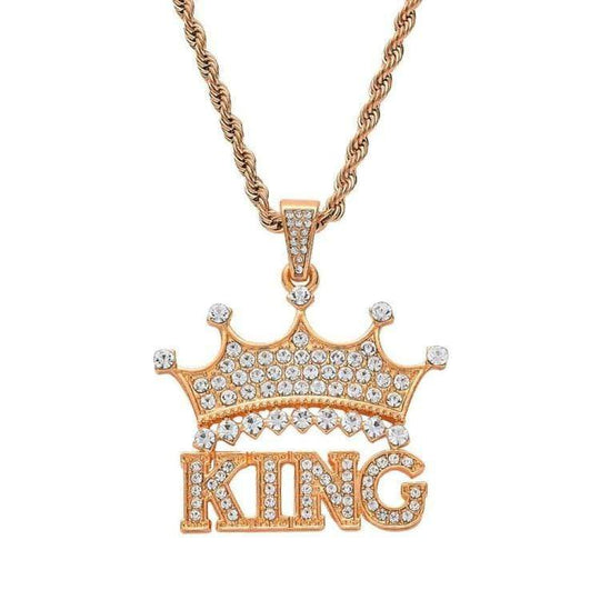 Christmas Gift Diamond Crown Name Necklace Rose Gold Sparkling Necklace MelodyNecklace