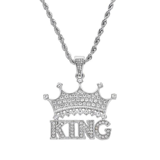 Christmas Gift Diamond Crown Name Necklace Silver Sparkling Necklace MelodyNecklace