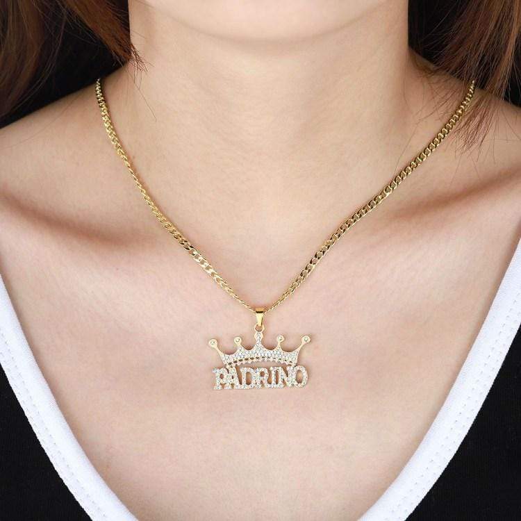 Christmas Gift Diamond Crown Name Necklace Sparkling Necklace MelodyNecklace