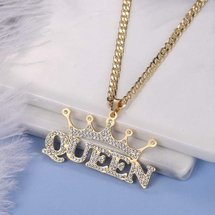 Christmas Gift Diamond Crown Name Necklace Sparkling Necklace MelodyNecklace