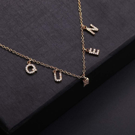 Christmas Gift DOREMI Trendy Zircon Name Necklace Sparkling Necklace MelodyNecklace