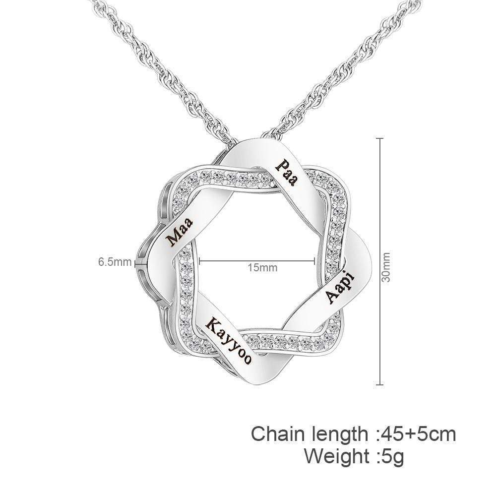 Christmas Gift Double Quadrate Diamond Wreath Name Necklace Necklace MelodyNecklace