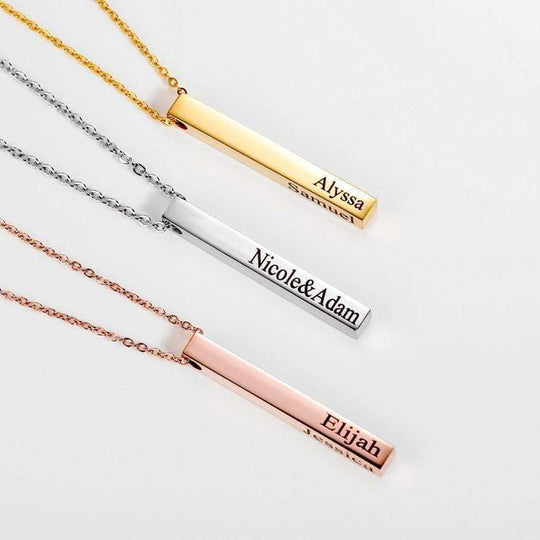 Christmas Gift Engraved Box Bar Necklace Necklace MelodyNecklace