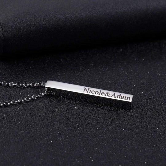 Christmas Gift Engraved Box Bar Necklace Necklace MelodyNecklace
