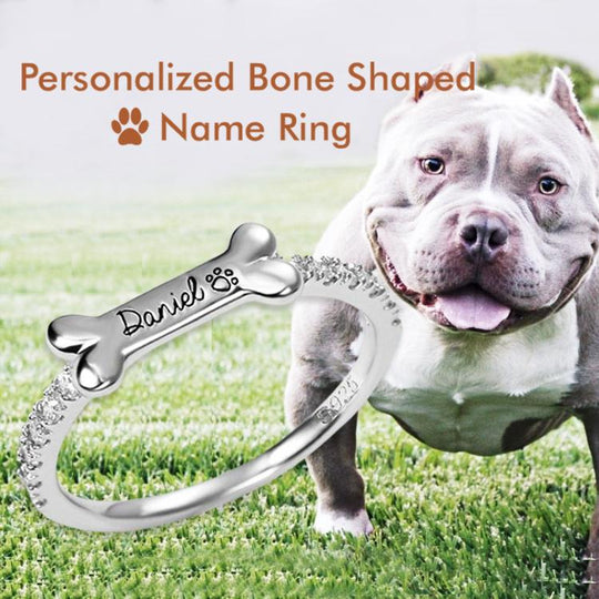 Christmas Gift Engraved Ear & Bone Shaped Pet Ring Ring MelodyNecklace