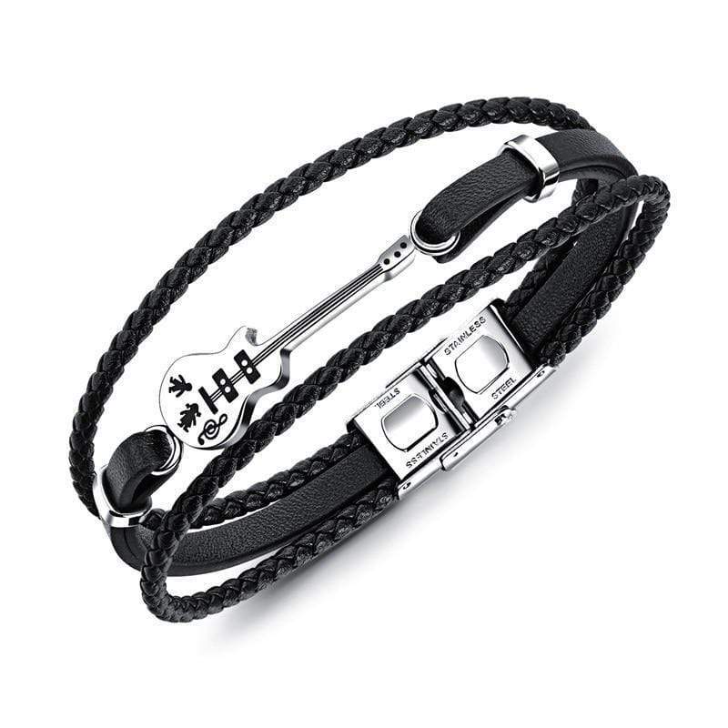 Christmas Gift Fashion Guitar Leather Bracelet Bracelet For Man MelodyNecklace