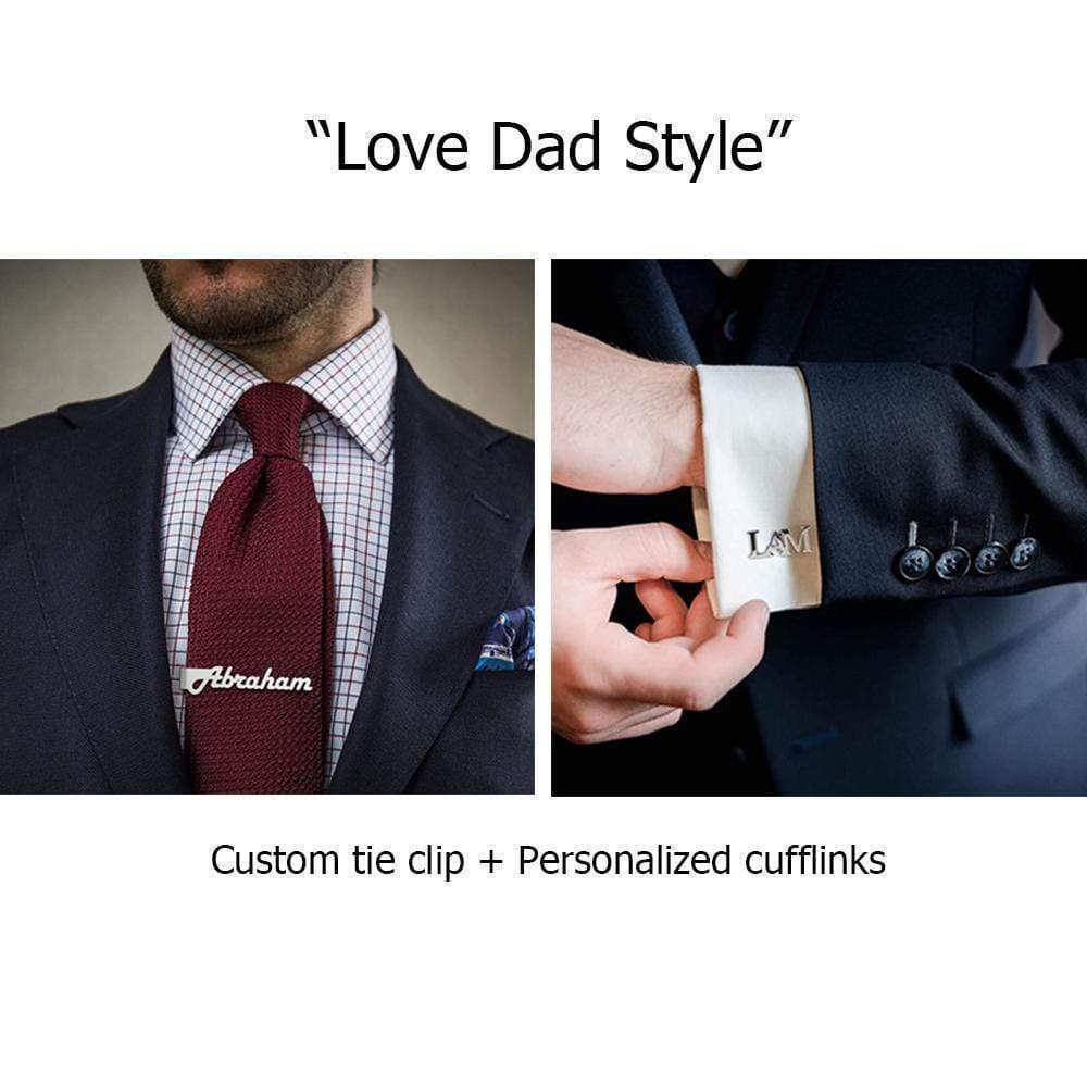 Christmas Gift for Dad Custom Names Tie Clip Necklace for man MelodyNecklace