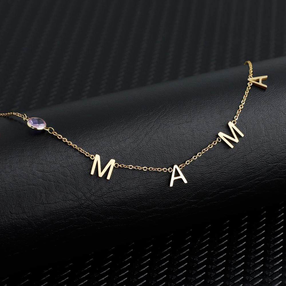 Christmas Gift for MAMA Personalized MAMA Birthstone Necklace Mom Necklace MelodyNecklace