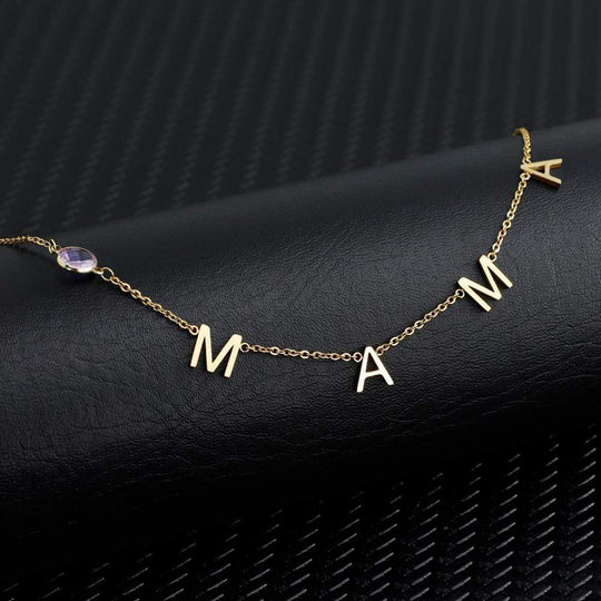 Christmas Gift for MAMA Personalized MAMA Birthstone Necklace Mom Necklace MelodyNecklace