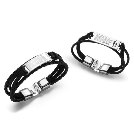 Christmas Gift for man Custom Braided Titanium Steel Bracelet Silver Bracelet For Man MelodyNecklace