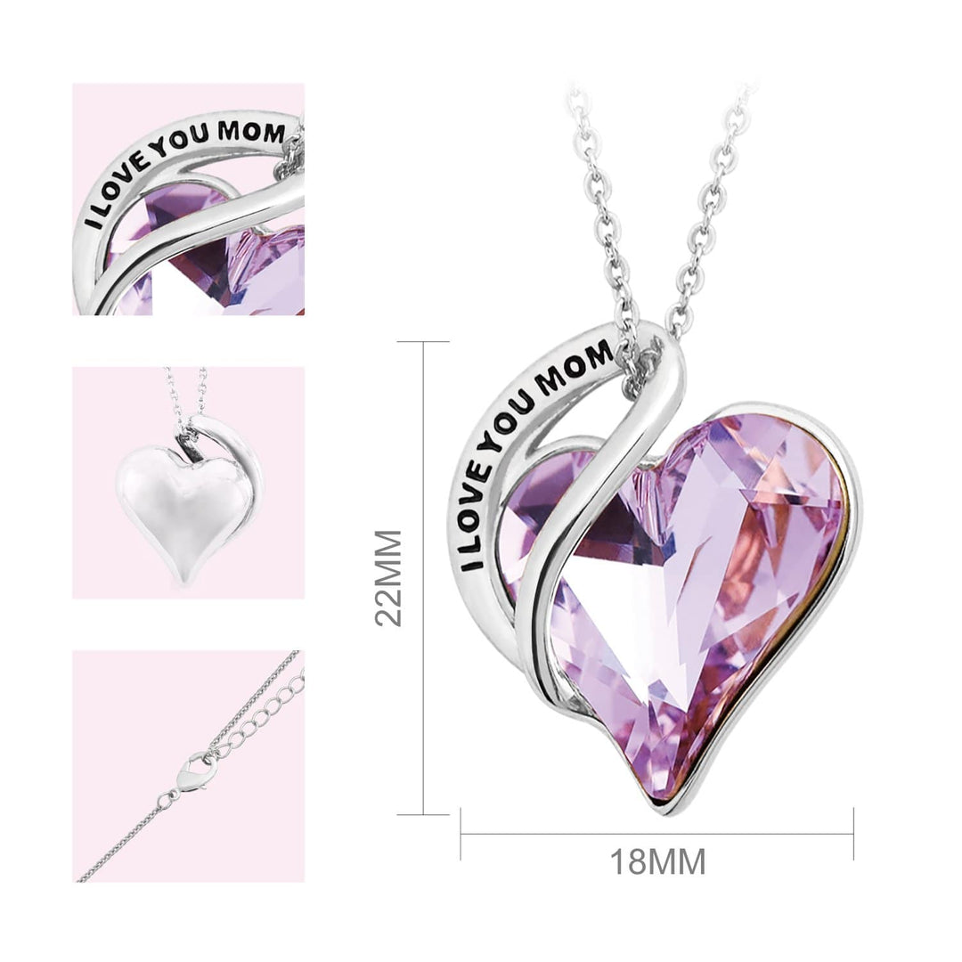 Christmas Gift for mom 925 sterling silver Exquisite and elegant "I LOVE MOM" necklace Mom Necklace MelodyNecklace